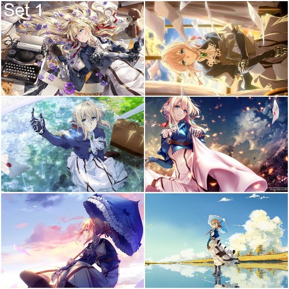Bộ 6 Áp phích - Poster Anime Violet Evergarden - Búp Bê Ký Ức - A3,A4,A5