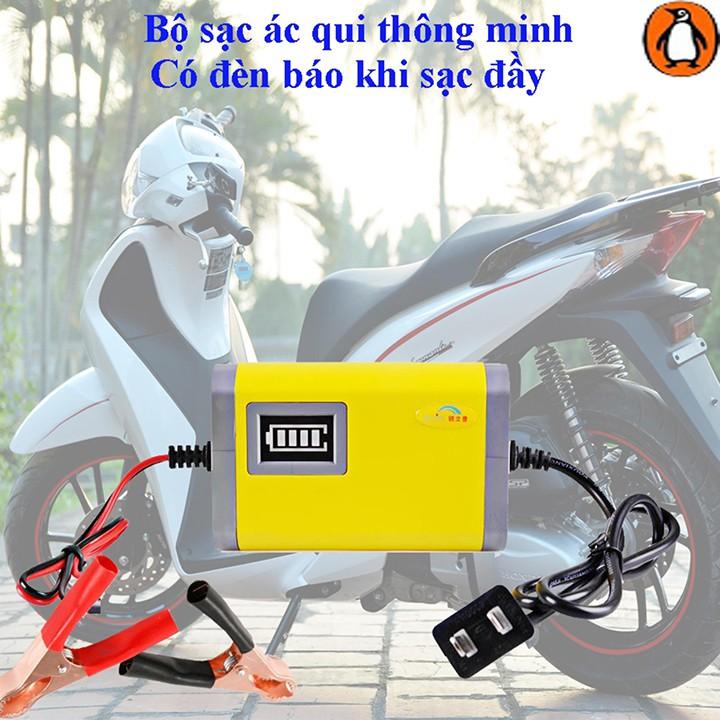 Sạc Bình Ắc Quy Tự Động Cho Xe Máy (12V 2A) Sạc Bình Nhanh Cho Xe Máy, Xe Ô Tô, xe đạp điện và các loại bình điện SGT679