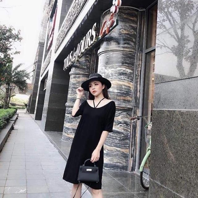 Váy Suông Trễ Vai Dây Cổ V Siêu Xinh