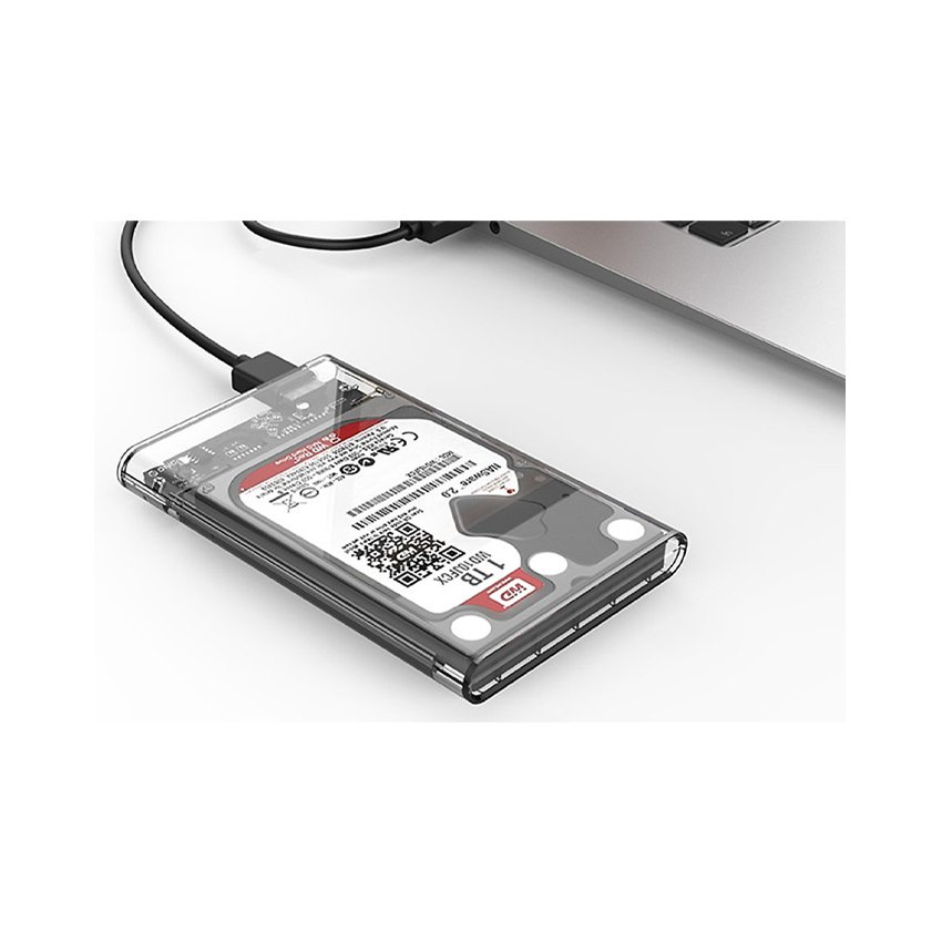 Hộp box đựng ổ cứng laptop 2.5inch trong suốt External Case chuẩn USB 3.0 - Hàng chính hãng