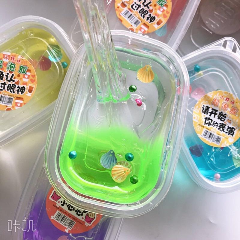 Slime hũ nhựa 300ML loại to charm sao vỏ sò nốt nhạc màu trong chất đẹp Đồ chơi slam chất nhầy ma thuật squishy