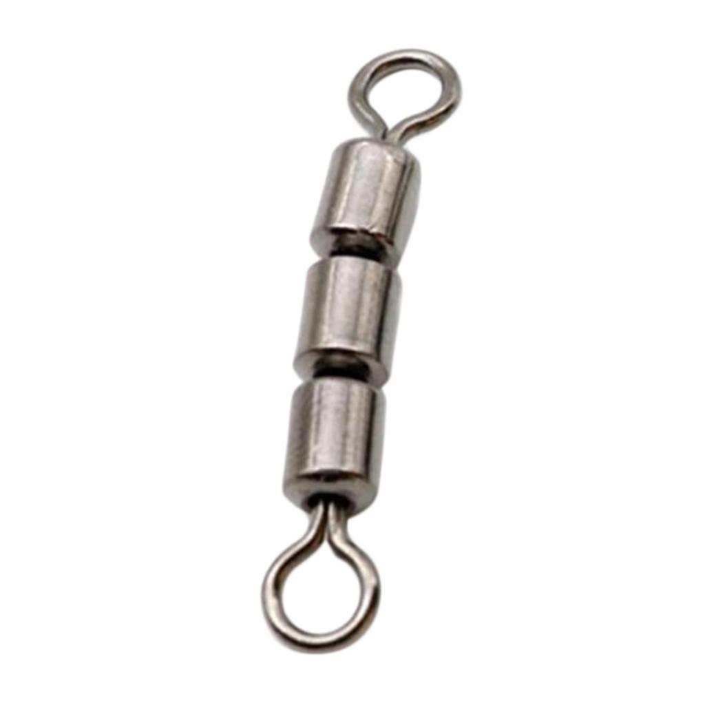 20x Fishing Triple Rolling Swivels Solid Hook Line Connector