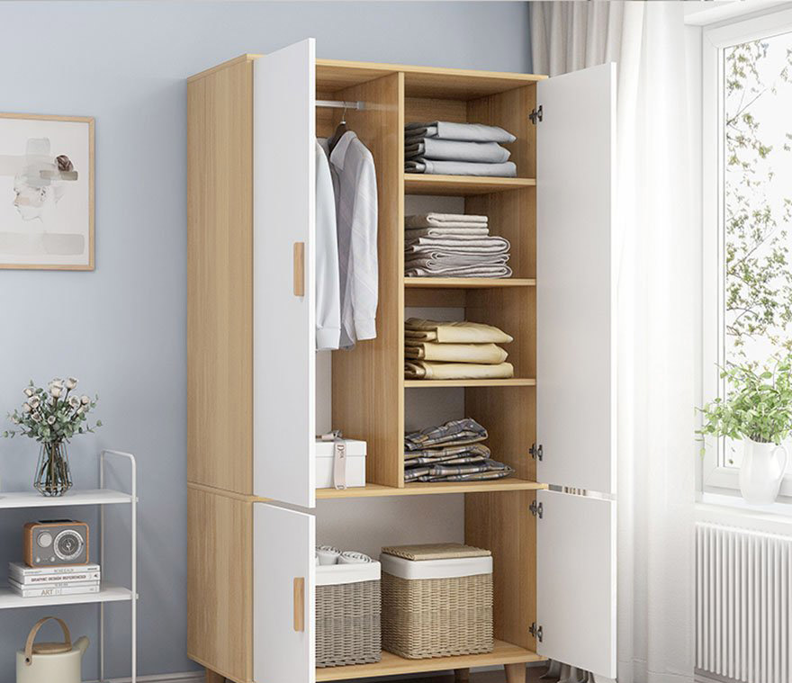 Tủ quần áo bằng gỗ công nghiệp thiết kế hiện đại