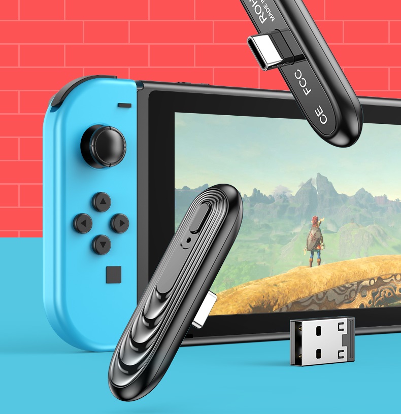 ROGTZ Thiết Bị Phát Tín Hiệu Bluetooth Không Dây Đầu Type-C USB Cho Nintendo Switch &amp; Lite, PS4, PC, Điện Thoại - Hàng Nhập Khẩu