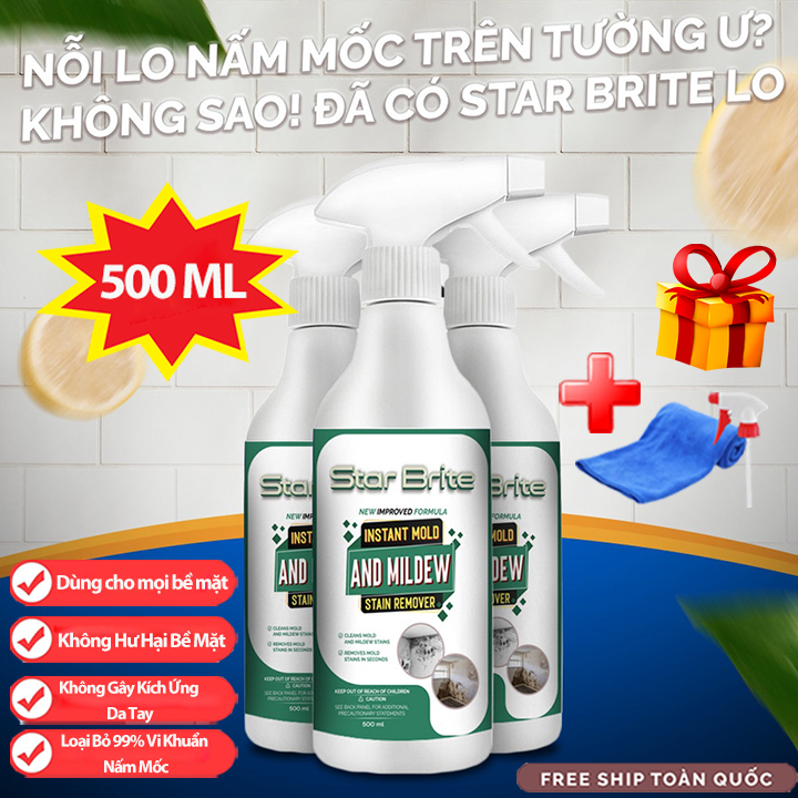 Chai Xịt Tẩy Mốc Tường STAR BRITE 500ml - Làm Sạch Vết Rêu Mốc Lâu Ngày Trên Tường, Sàn Nhà Đá Hoa