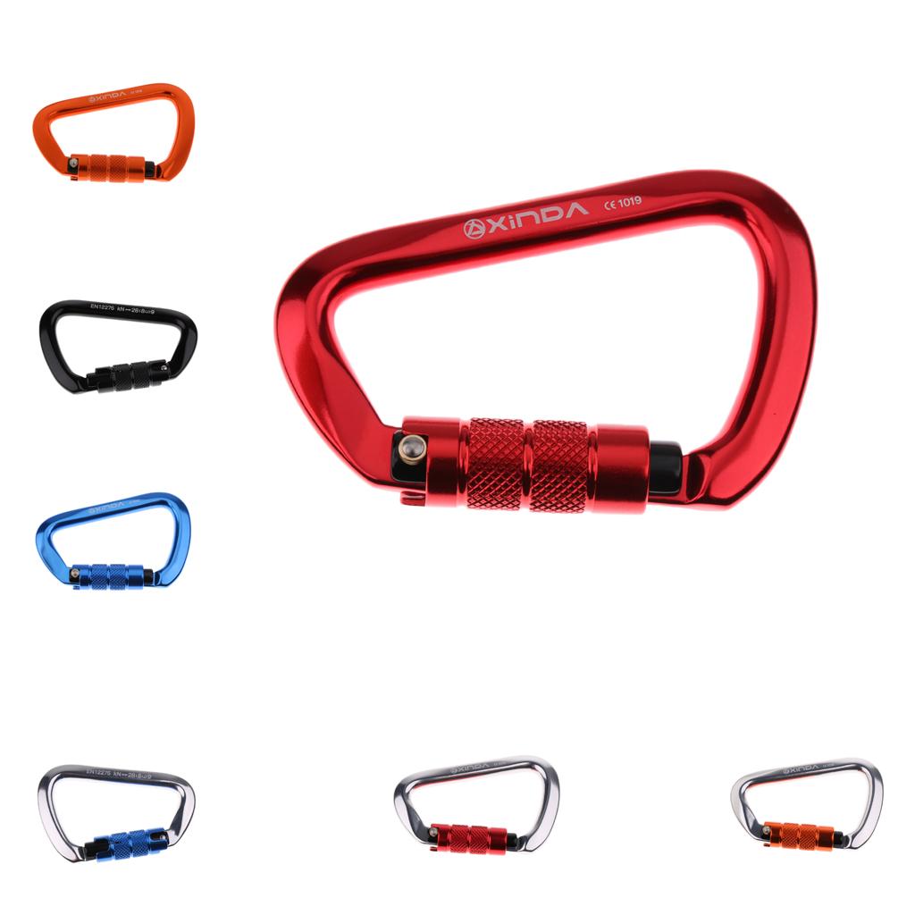 28KN Aluminum Rock Climbing Hiking Auto Locking Carabiner red