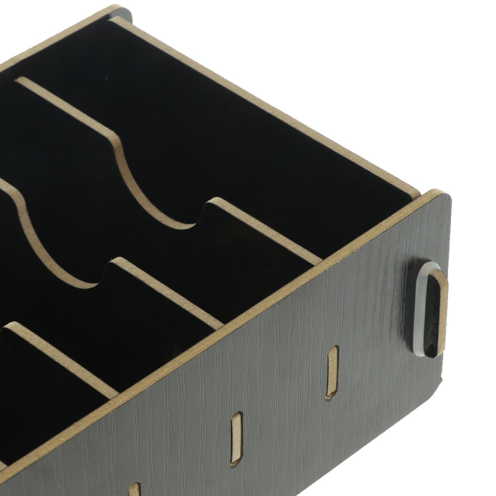 9 Dividers Card Holder, Name Card Organizer with Dividers Desktop Black