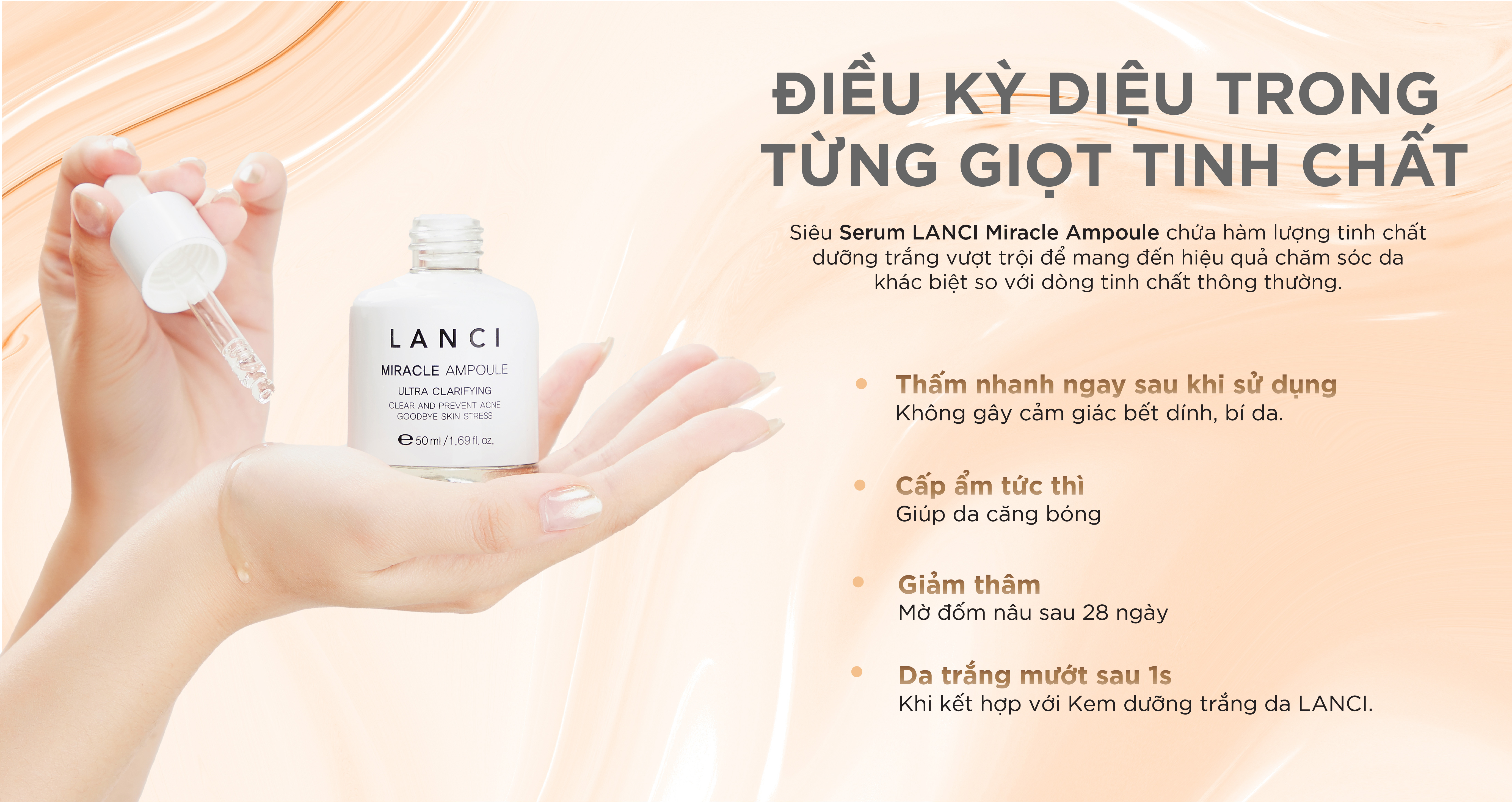 Serum Dưỡng Trắng LANCI Trắng Ngay Sau 1s 2ml