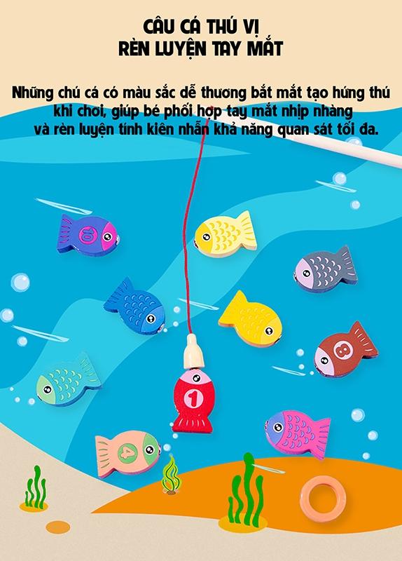 Bảng Học Tập Đa Năng Bằng Gỗ - Đếm Số Và Câu Cá - Tùng Phát G-135