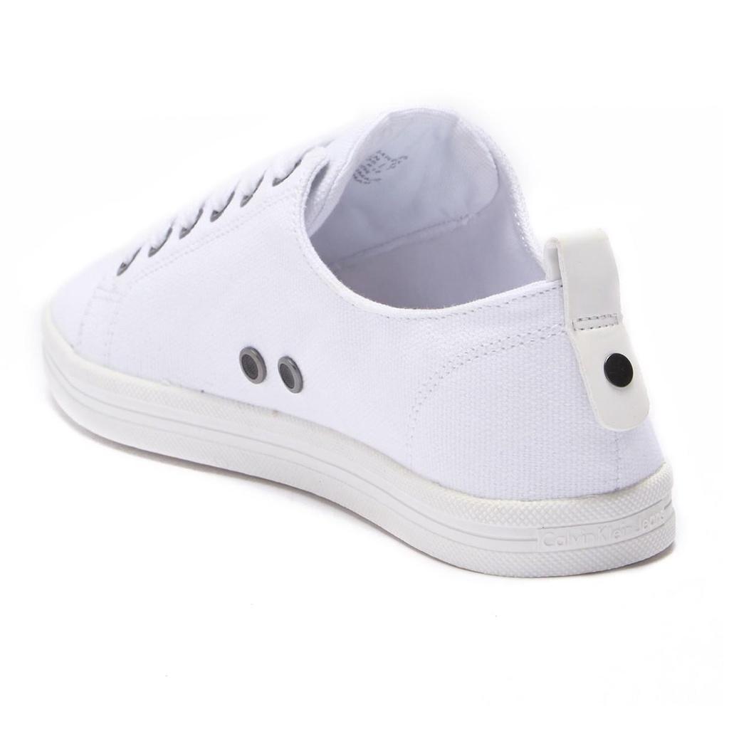 Giày thể thao Calvin Klein trắng cho bé size 36-40 - Giày CK trắng canvas cho bé