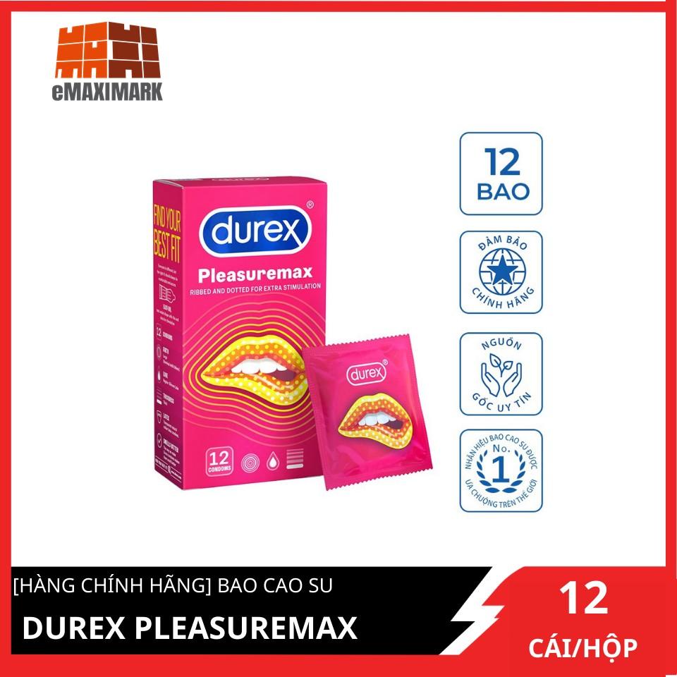 Bao cao su Durex Pleasuremax (Hồng) Hộp 12 cái