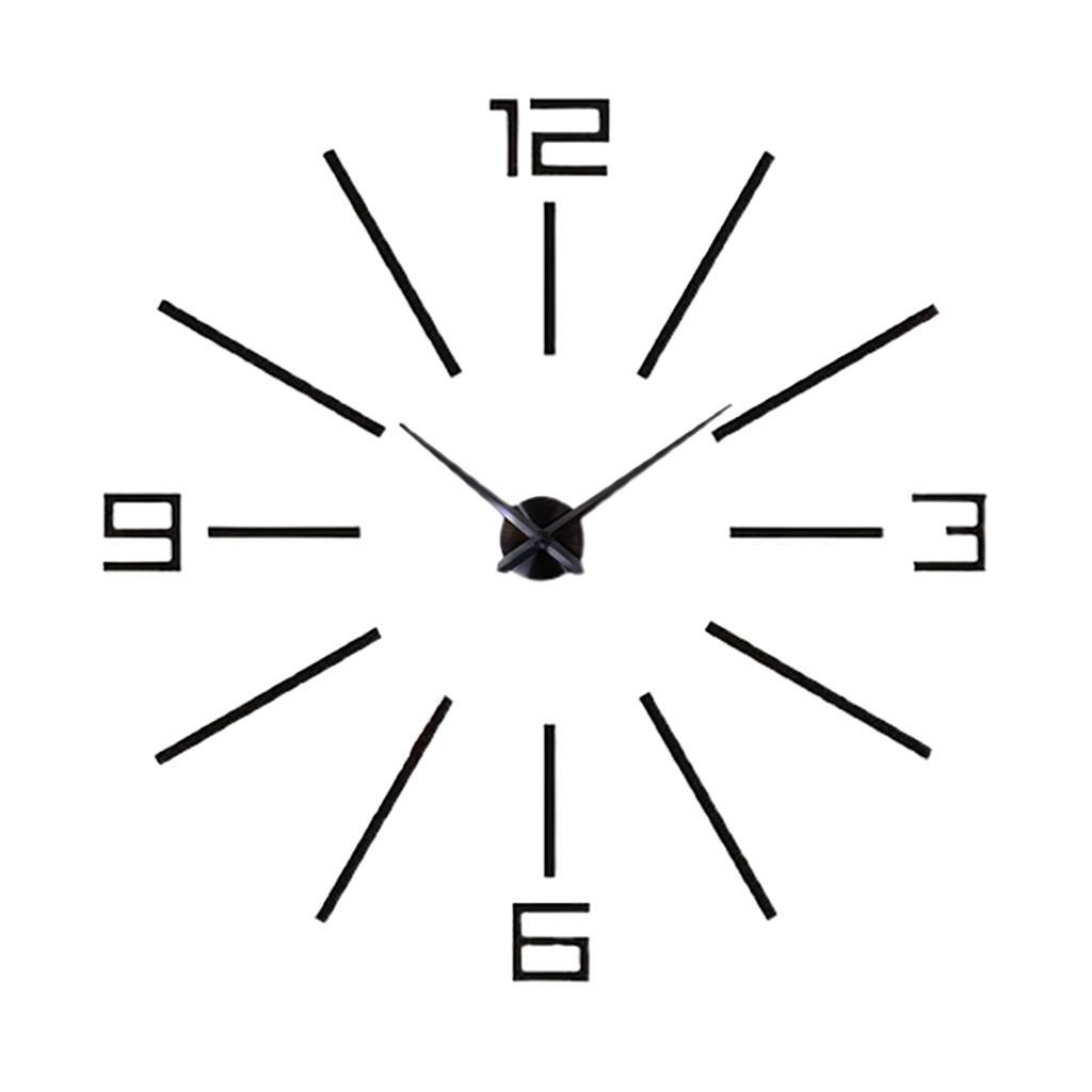 Large clocks wall decor frameless wall clock Black