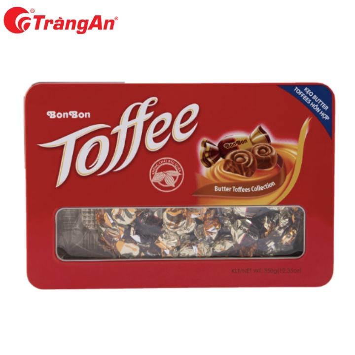 Kẹo Butter Toffees hỗn hợp caramel và cafe, hộp thiếc 350g, phù hợp biếu tặng, thương hiệu Tràng An, hạn sử dụng 12 thán