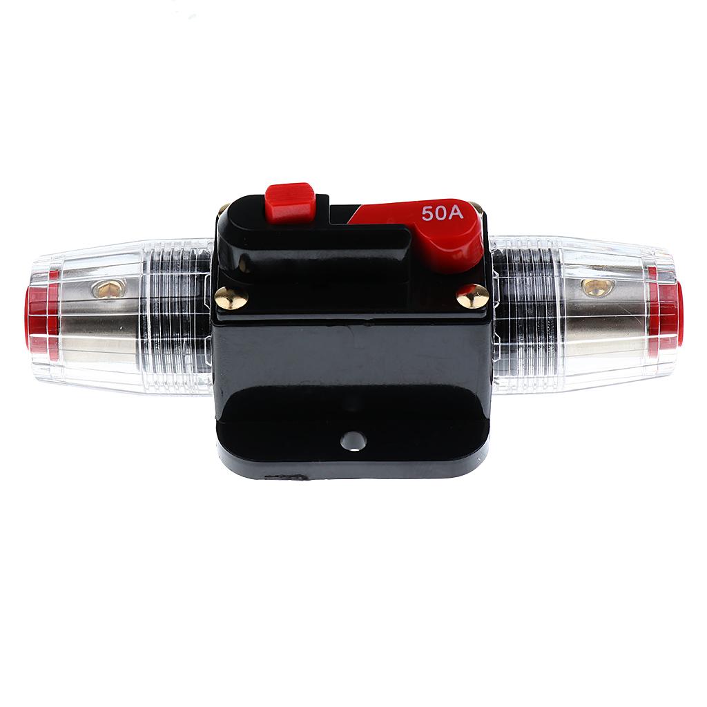 2pcs 12V-24V 50A Circuit Breaker Reset Fuse Car Boat Fuse Holder Waterproof Fuse For Protection System