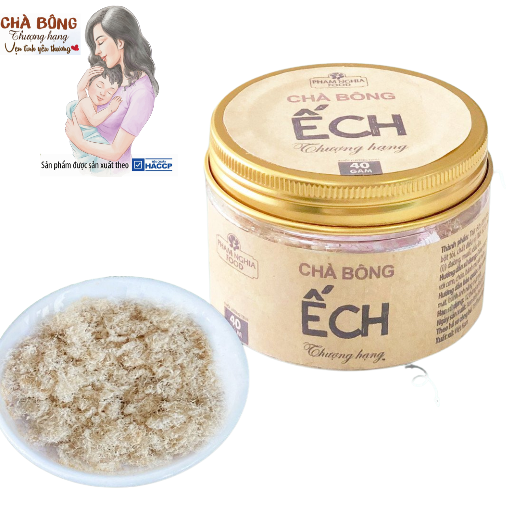 Chà bông Ếch thượng hạng phamnghiafood hũ 40gr - Ruốc ếch với 91.7% thịt Ếch tiêu chuẩn VietGap cho bé dinh dưỡng, cho mẹ nhàn tênh