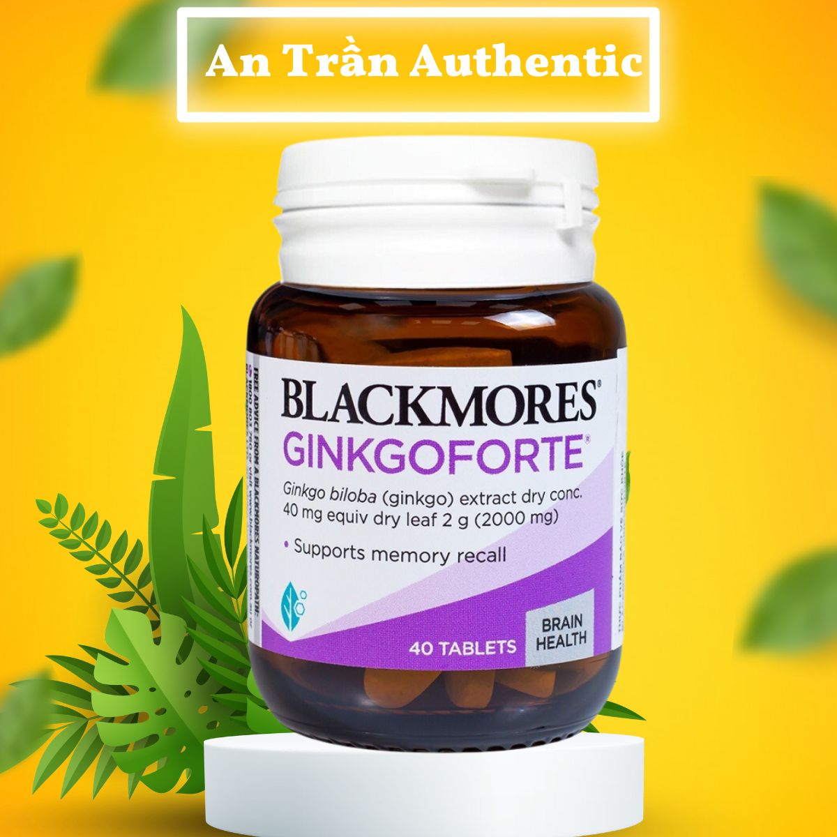 Thực Phẩm Bảo Vệ Sức Khỏe Bổ Não Blackmores Gingkoforte lọ 40 viên