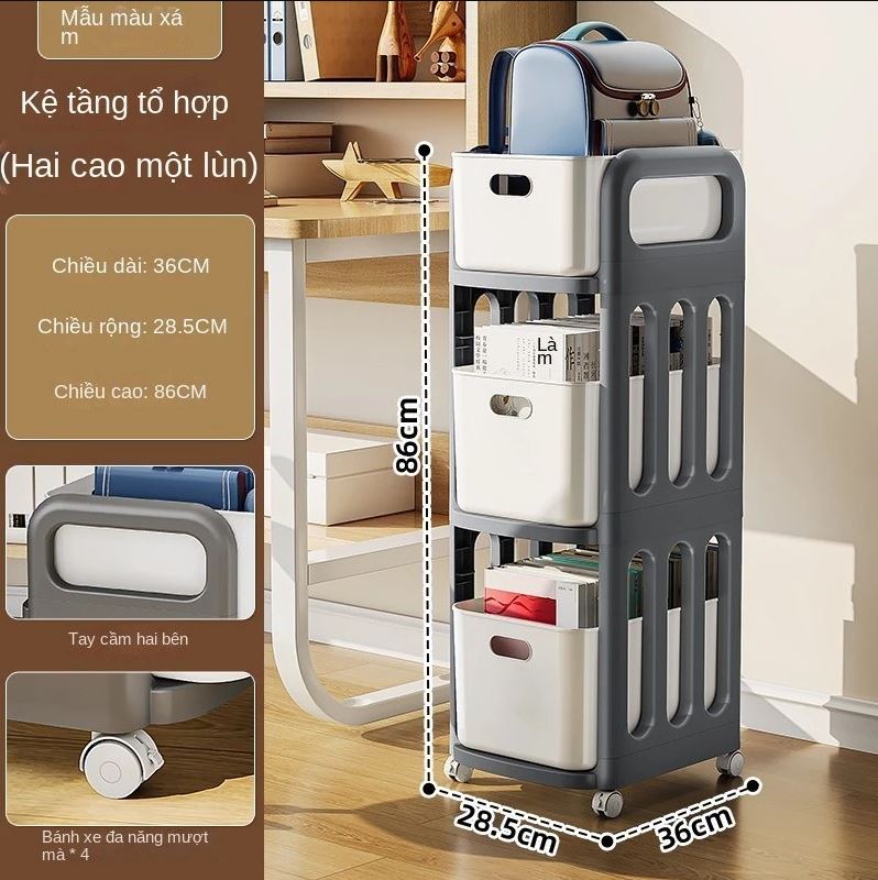 Kệ Nhựa Để Đồ 3 Tầng Mickey Có Bánh Xe Đa Năng Tiện Lợi Và Thông Minh