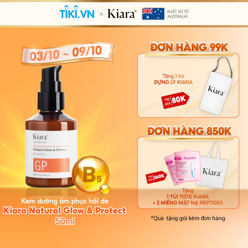 Kem Dưỡng Ẩm B5 Phục Hồi Da Chống Lão Hóa Kiara Natural Glow &amp; Protect 50ml