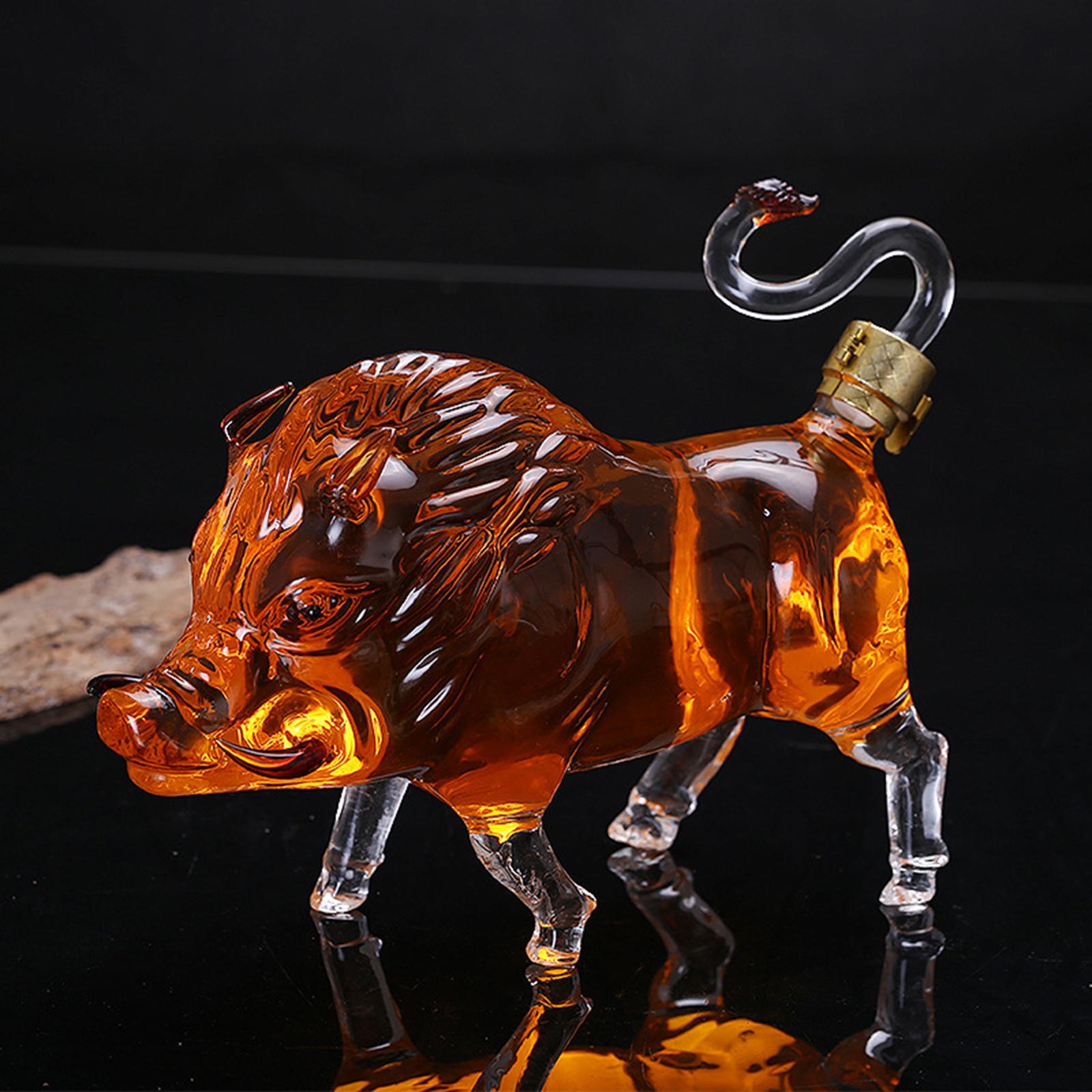 Boar Shaped Wine Decanter Liquor Dispenser Novelty 1000ml for Brandy Vodka