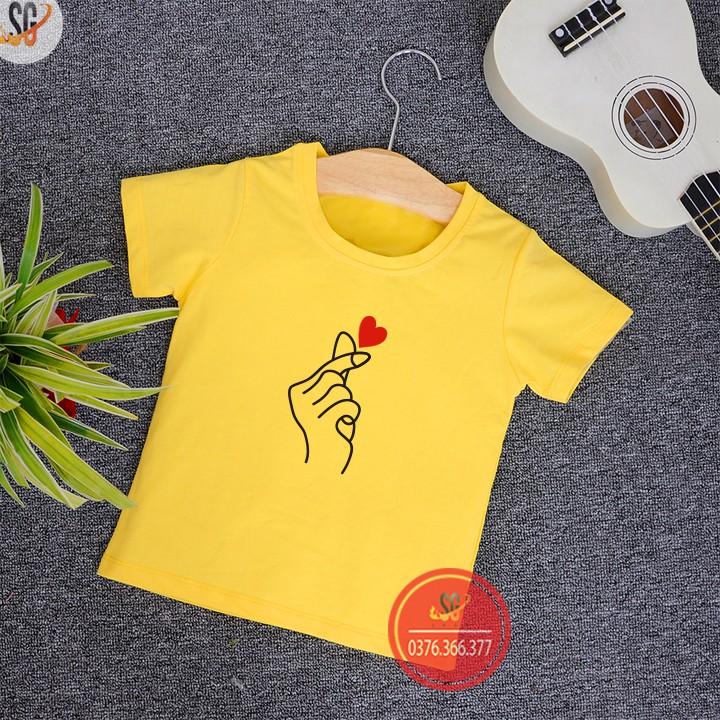 Áo gia đình bắn tim - có size lớn - màu vàng (GD309VD)