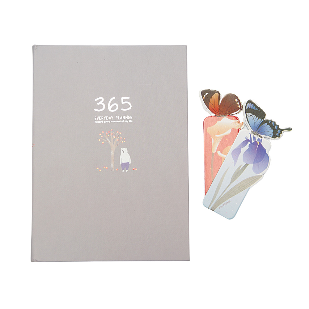 Sổ Kế Hoạch Nhật Ký 365 Ngày Every Day A5 Cao Cấp Tặng Kèm 2 Bookmark Hình Bướm Ngẫu Nhiên