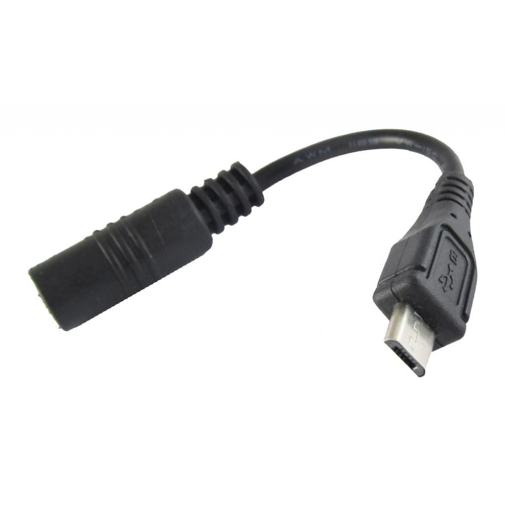 Adapter Cable DC Hollow Socket to Micro USB Plug, 5.5 X 2.1 Mm, 12.5 Cm,