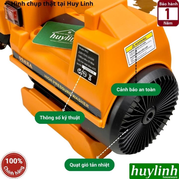Máy rửa xe chỉnh áp Osaka RS2 - 2400W - Motor cảm ứng từ lõi đồng 100% - tặng thân nối dài + béc rửa máy lạnh