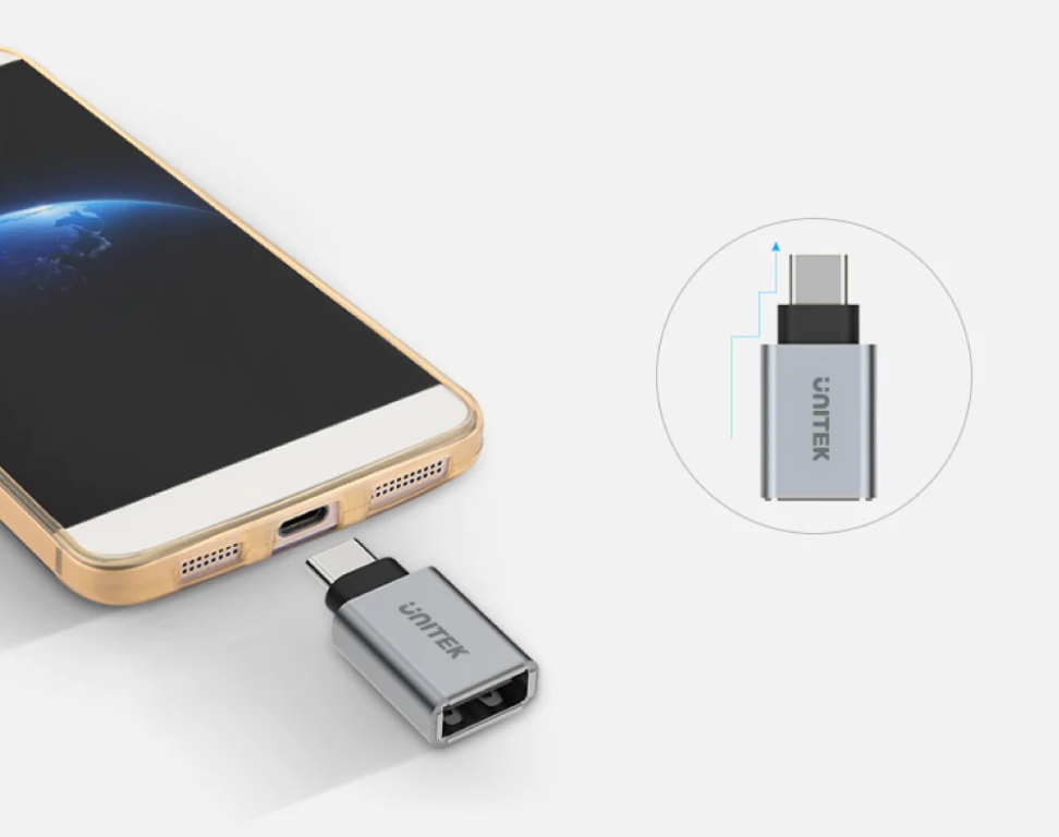 Đầu chuyển USB type C sang USB 3.0 Unitek chất liệu nhôm chuyển ngõ cắm usb type c thành ngõ usb - Hàng chính hãng