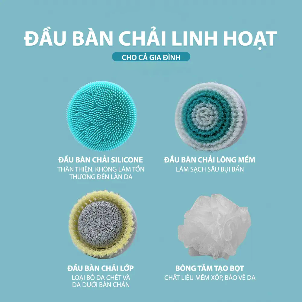 Bàn Chải Tắm Điện, hiện đại, sạch hơn, nhanh hơn -K1465