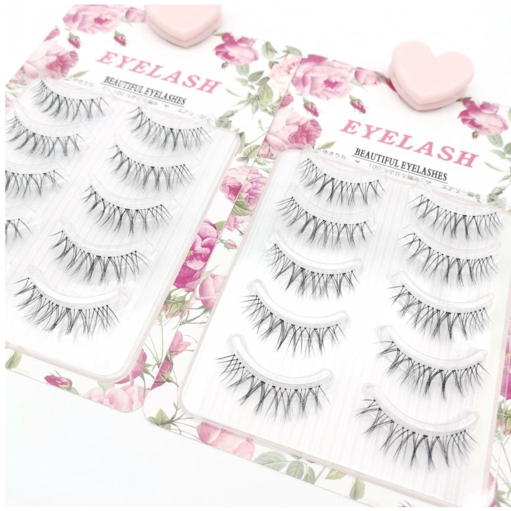 Bộ 5 cặp mi giả gân trong Eyelash chất liệu mỏng nhẹ dành cho makeup chuyên nghiệp - Hity Beauty