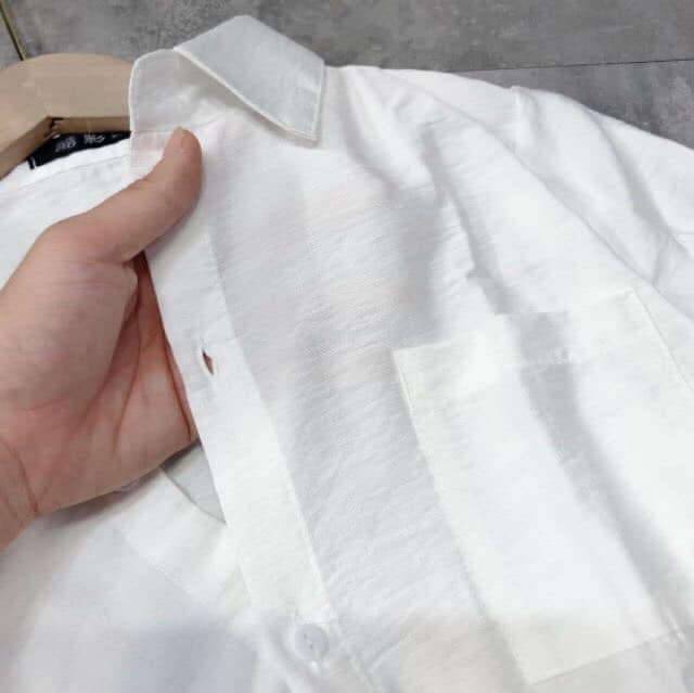 Áo sơ mi đũi trơn