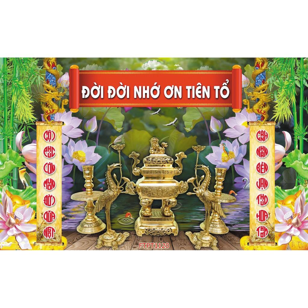 Tranh dán tường Tranh phòng thờ Thịnh vượng, Tranh dán tường 3d hiện đại (tích hợp sẵn keo)