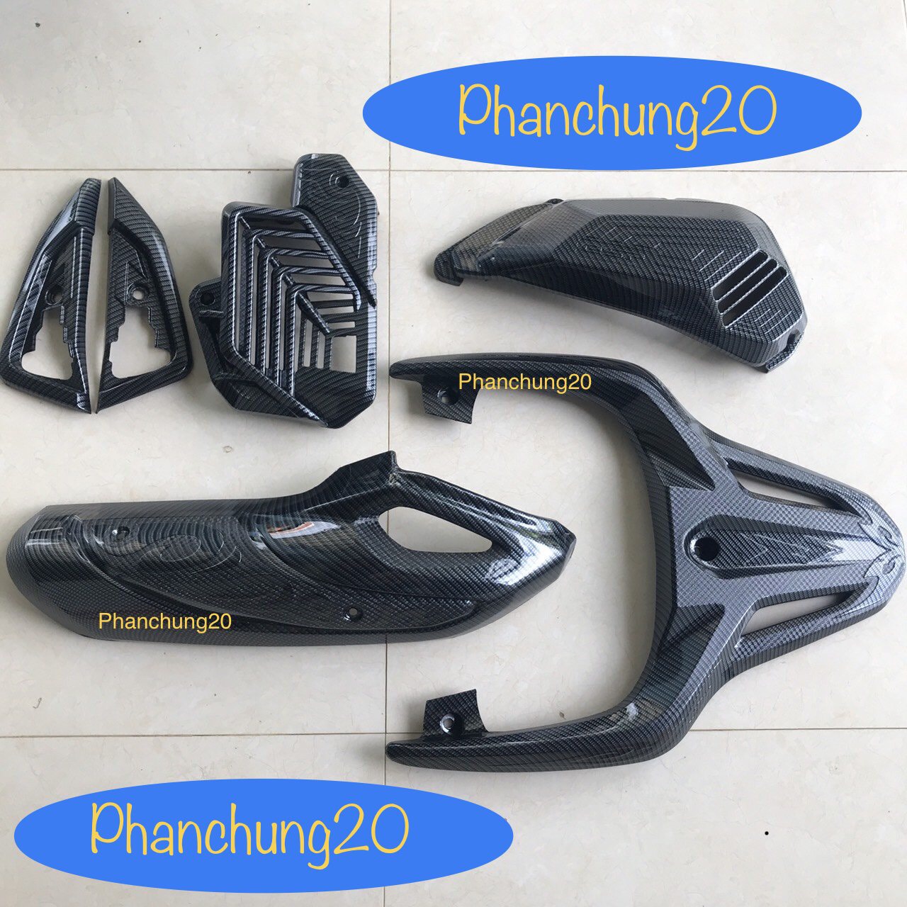 COMBO BỘ ỐP PHỤ KIỆN TRANG TRÍ DÙNG CHO ĐỜI XE SH 2020 2021 2022 2023 2024 - 125i 150i 160i CACBON