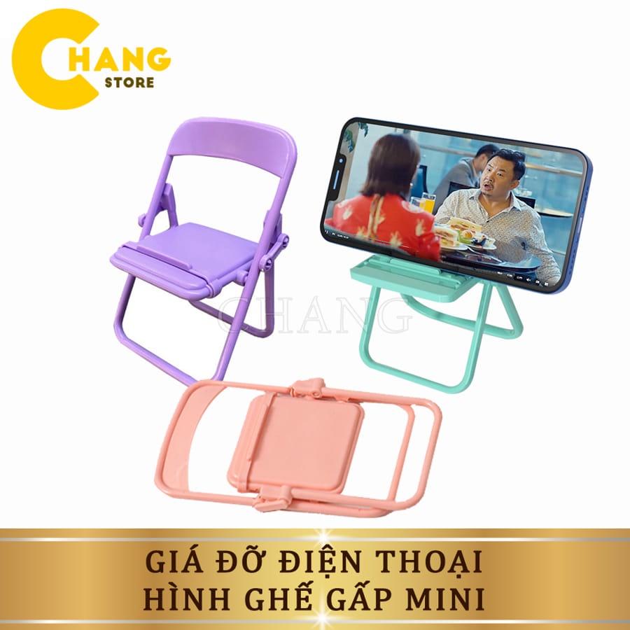 Giá Đỡ Điện Thoại Để Bàn Hình Ghế Đẩu Dễ Thương Có Thể Gấp Gọn