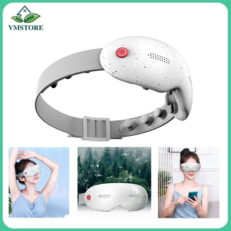 Máy massage Mắt đa năng BUMAS BE01 - Mát xa chườm nóng - 5 chế độ tùy chọn - Kết nối Bluetooth nghe nhạc - Không che tầm nhìn - Phát giọng nói tiếng Việt - Hàng Chính Hãng