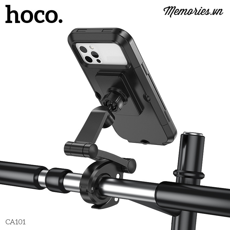 Giá đỡ, kẹp cho điện thoại Hoco CA101 chống nước, che mưa nắng, khớp nối linh hoạt - Chính hãng cho xe máy, mô tô, xe đạp