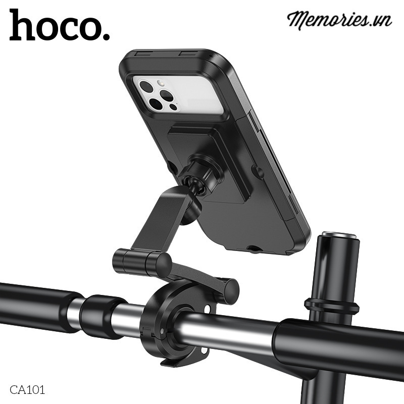 Giá đỡ, kẹp điện thoại Hoco CA101 chống nước, che mưa nắng, khớp nối linh hoạt - Chính hãng cho xe máy, mô tô, xe đạp