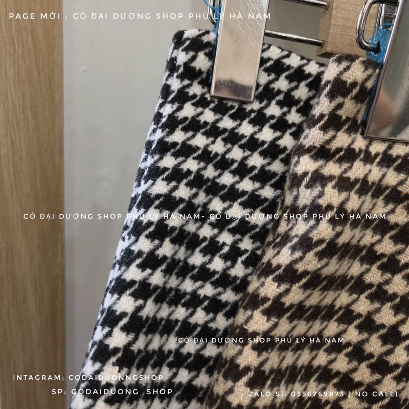 Set dạ kẻ kèm mũ