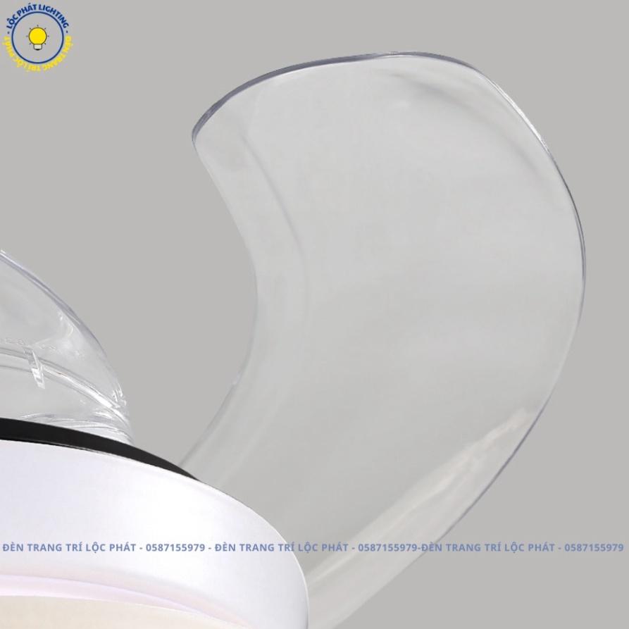 Quạt trần, quạt trần trên nhà đèn J6 trắng cánh cụp xòe 6 tiêu chuẩn gió, 3 hình thức năng lượng tối tân kèm khiển (Bảo