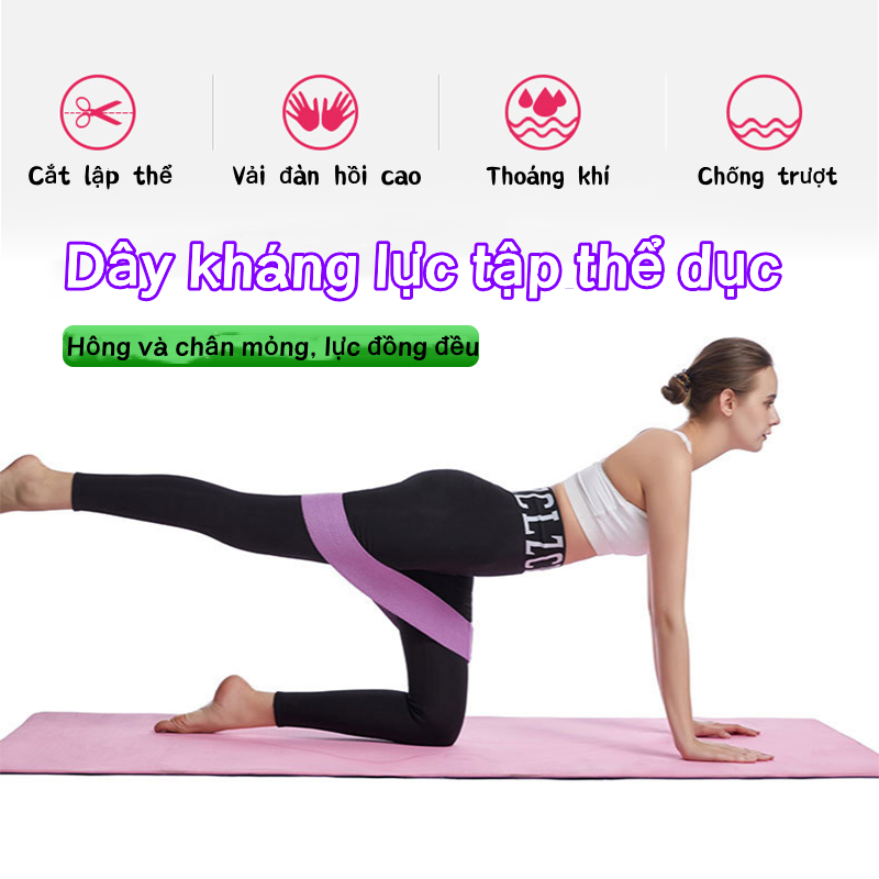 Band Tập Mông,Dây mini Band,Dây kháng lực,Dây Đàn Hồi Kháng Lực, Booty Band Tập Mông Tập Gym - màu xanh lá