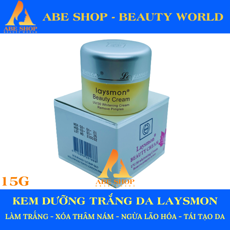 KEM LAYSMON UV/30 BEAUTY CREAM 15G - DƯỠNG TRẮNG HỒNG DA - XOÁ NHOÀ THÂM NÁM