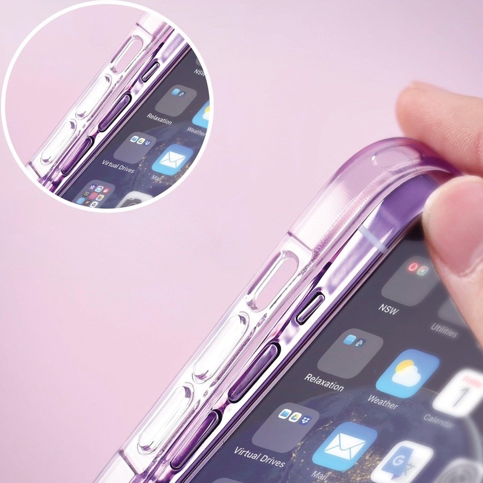 Ốp lưng trong suốt viền màu cho iPhone 14 Pro Max hiệu Likgus Simple But Unique chống sốc, chống chịu mọi va đập - hàng nhập khẩu