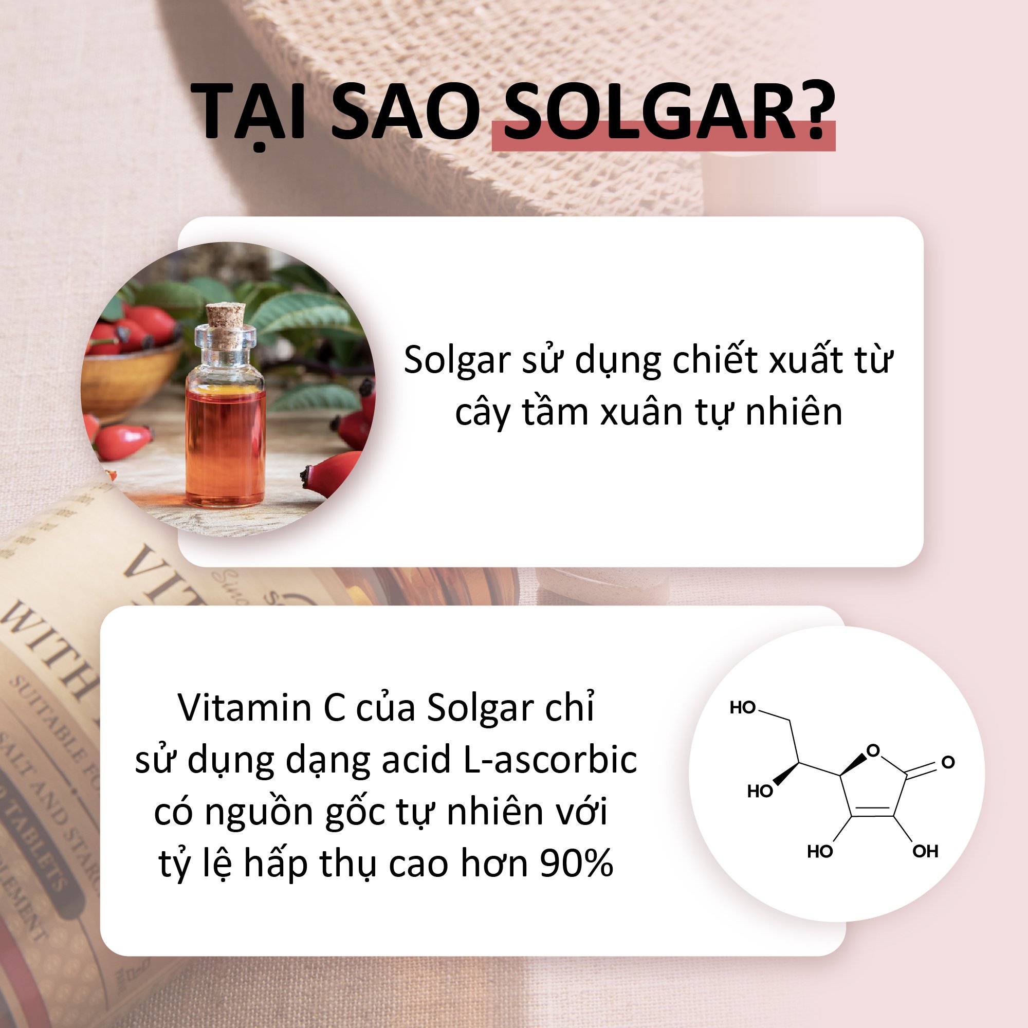 NHẬP KHẨU USA CHÍNH HÃNG - Viên uống bổ sung Vitamin C, tăng sức đề kháng, chống oxy hóa  Solgar Vitamin C 500 mg với Dầu Tầm xuân Rose Hips 