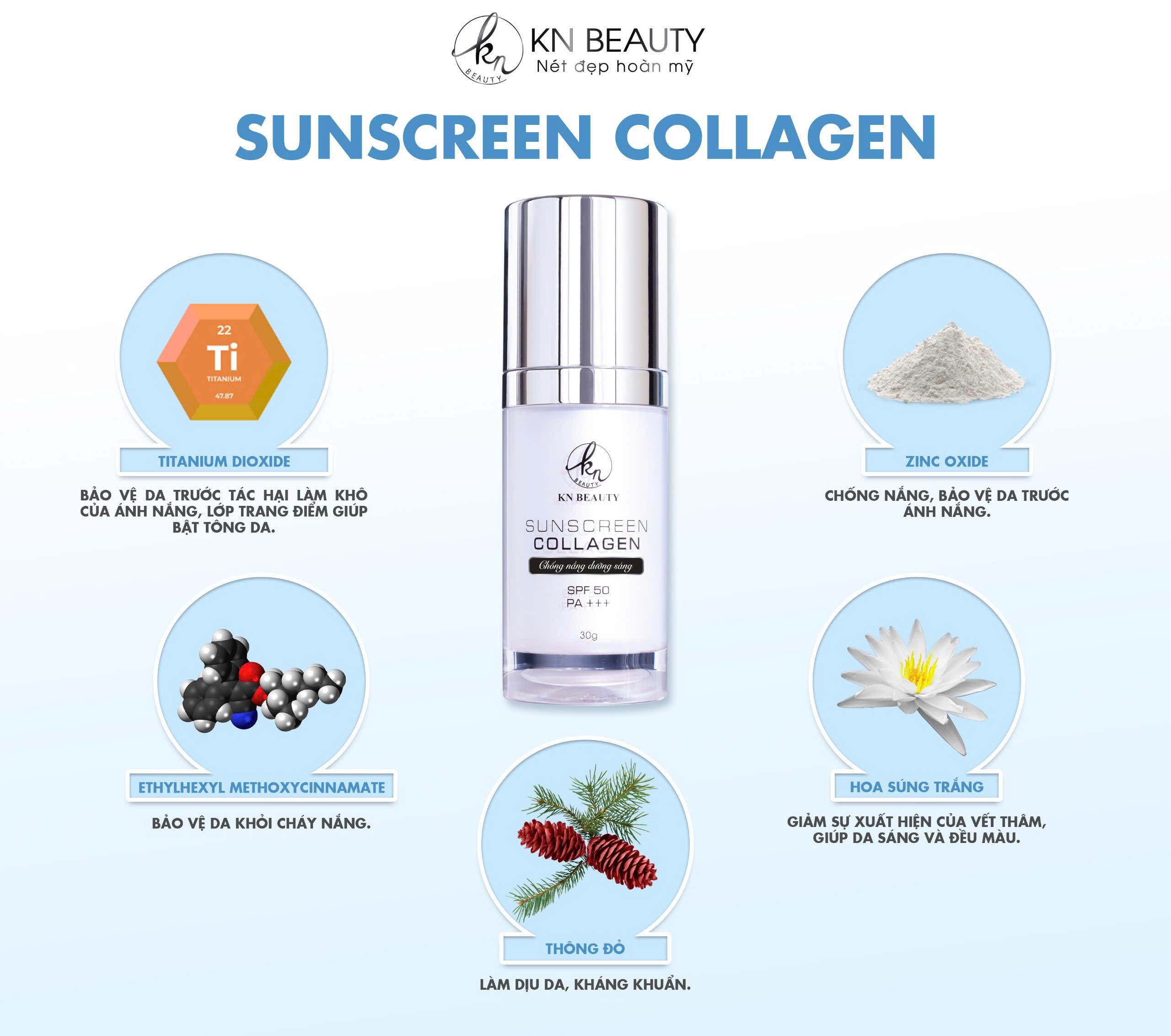 Kem chống nắng Sunscreen Collagen KN Beauty 30g