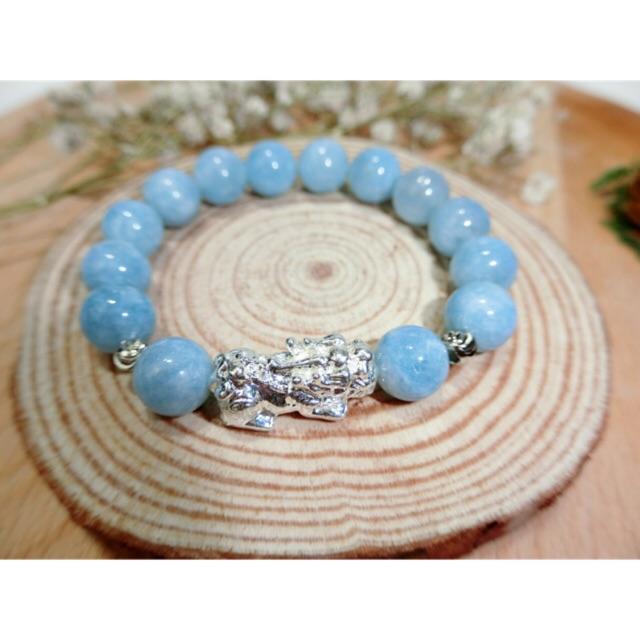 Vòng Tay Phong Thuỷ Đá AQuamarine Mix Tỳ Hưu