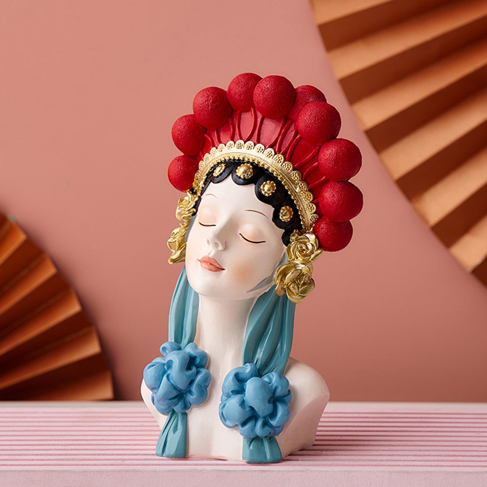 Peking Opera Doll Statue Figurine Sculpture for Fireplace Tabletop Bookcase