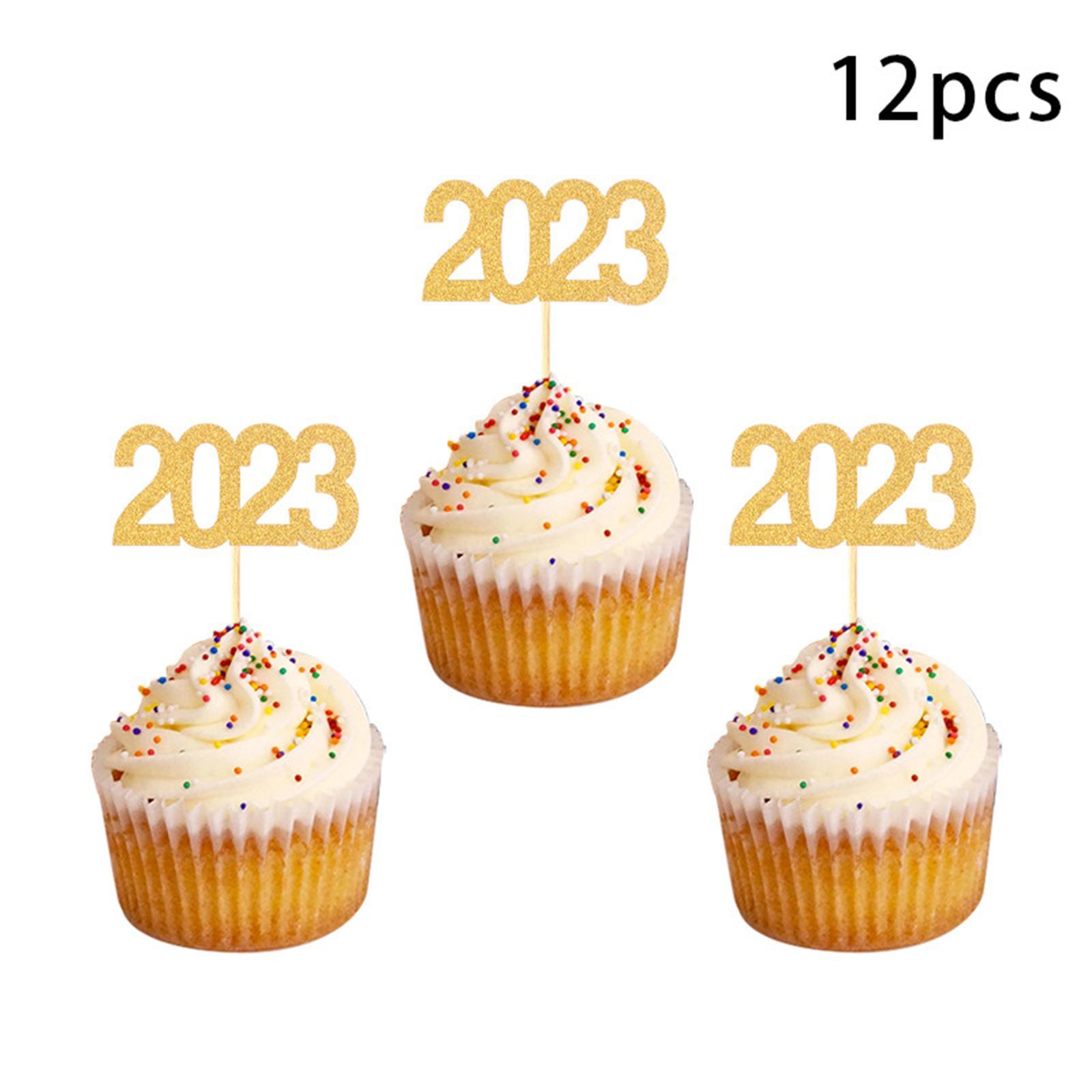 12Pcs Cupcake Topper Decor Cupcake Pick Decorations for Birthday Party Anniversary