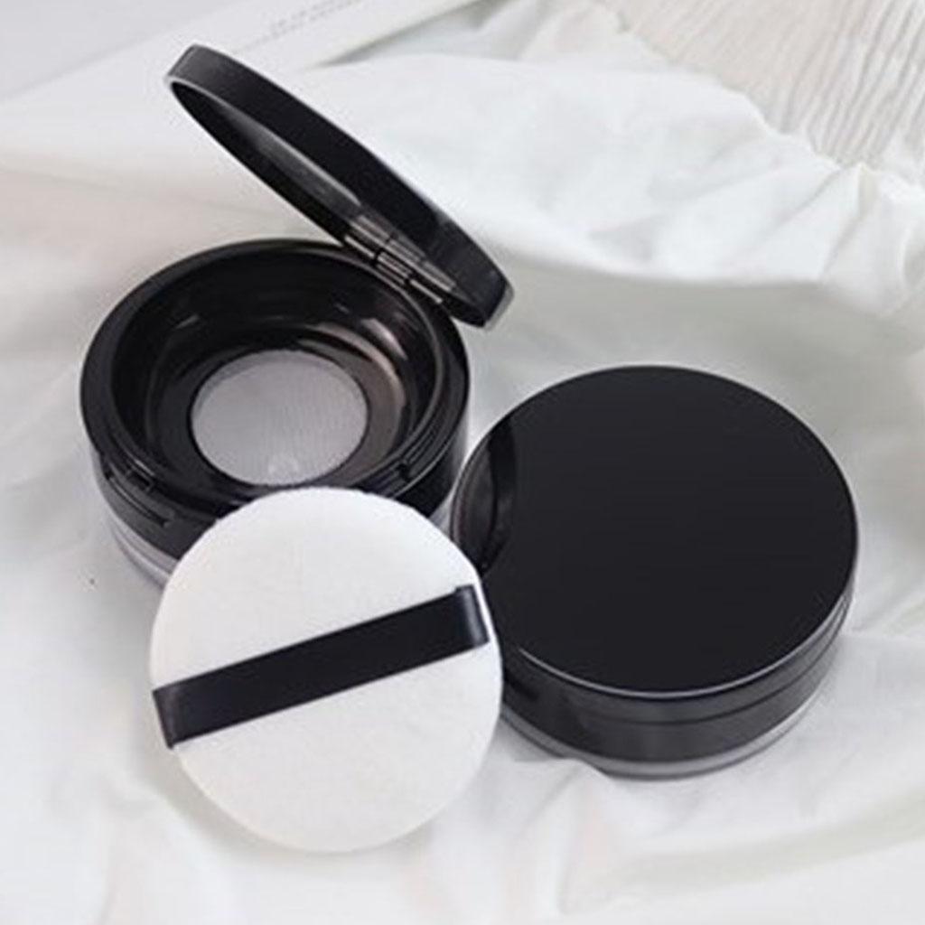 20g Empty Loose Powder Case Facial Blusher Container Jars W/ Puff Blender 2x
