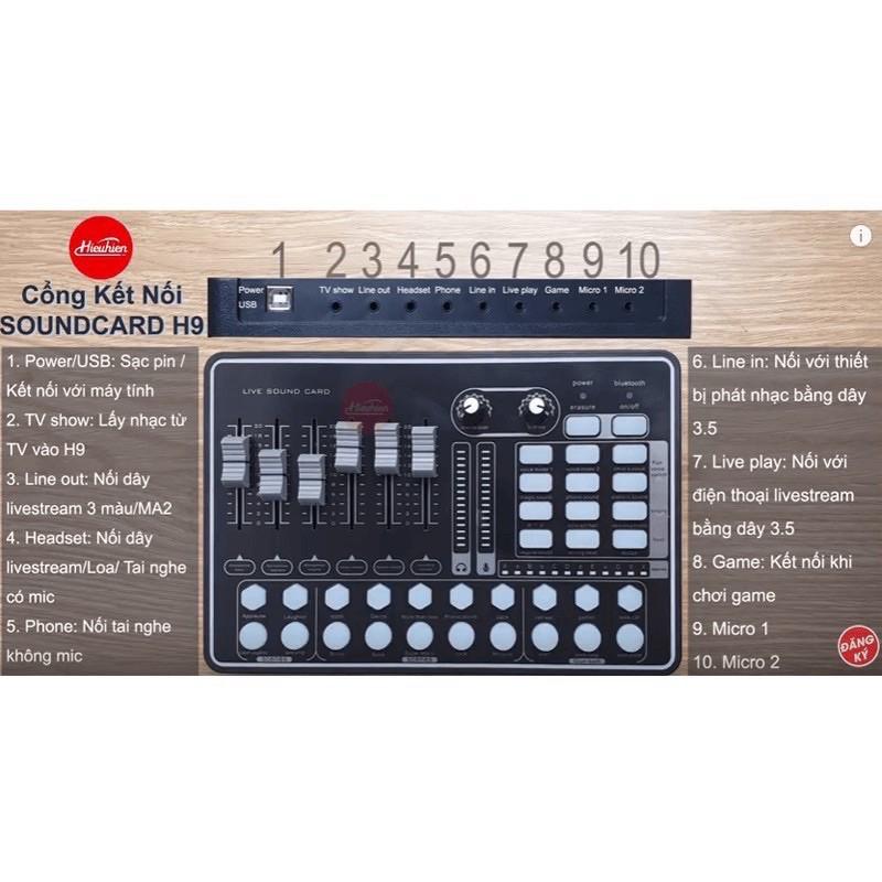 Combo thu âm suondcard H9 Mic Bm900 tặng tai nghe chụp xịn