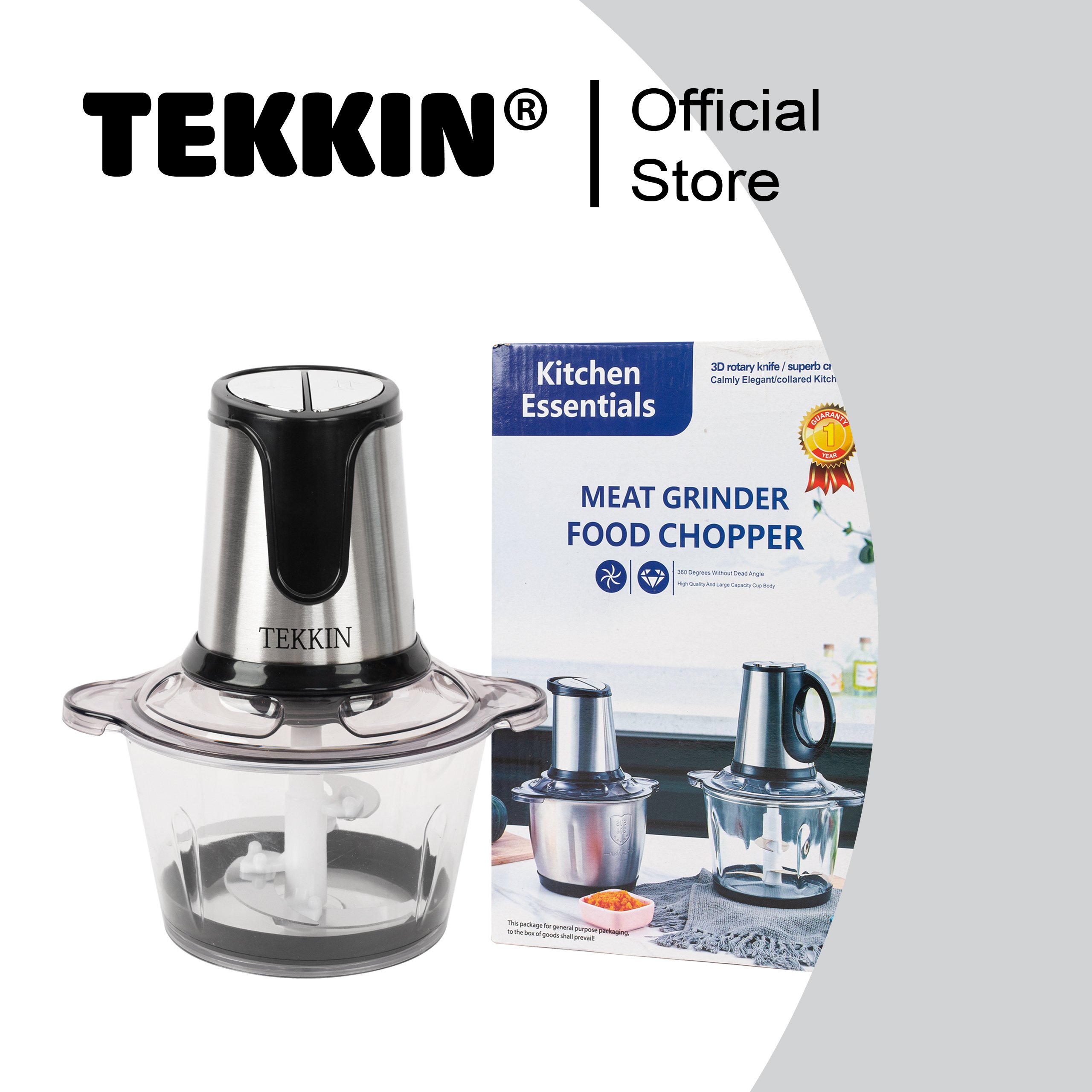 Máy xay thịt thực phẩm đa năng TEKKIN A6 động cơ đồng nguyên chất 100% công suất 300W  bảo hành 12 tháng - hàng chính hãng